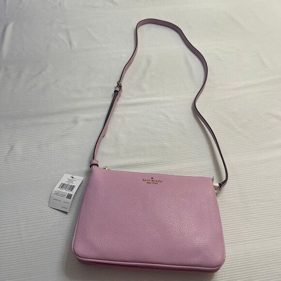 NWT Kate Spade Triple Gusset Crossbody Leila Pebble Leather Purse Handbag New